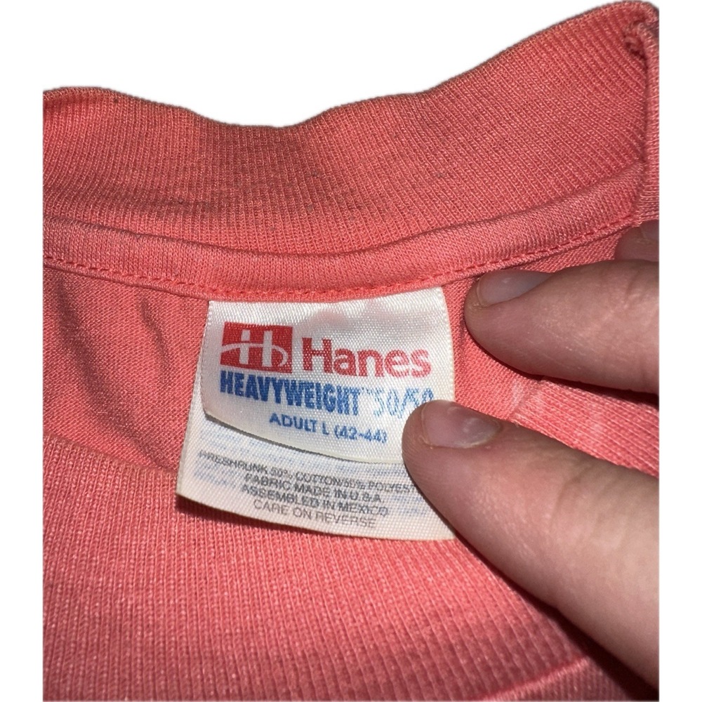 Vintage 90's Charleston South Carolina Single Stitch Salmon Color T-Shirt Tee L - Picture 2 of 4